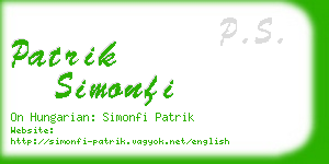 patrik simonfi business card